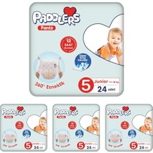 1001 Külot Bebek Bezi 5 Numara Junior 24 Adet (11-18 Kg) Eko Paket (4 Paketi)