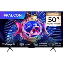 1001 50U95A 50 Inç Smart Tv 4K Qd-Mini LED Yüksek Parlaklık Hdr 10+ Gaming Google Tv, 144Hz Doğal Ye