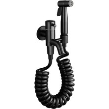 1001 STA-5041 Premium Armatür Tabancalı Banyo Alaturka Yer Tuvaleti Taharet Musluğu Esnek Spiral Hortu