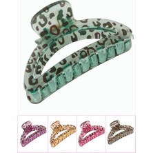 Bijuteri Net Leopar Desenli Oval Mandal Toka 8 cm