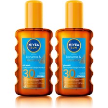 1001 Sun SPF30 Koruma & Bronzluk Güneş Yağı Spreyi (200 Ml), Doğal Pro-Melanin Özleri ile Doğal Br