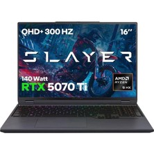 1001 Slayer R9T-5070TI C3 Amd Ryzen 9 9955HX 32GB Ram 2tb SSD RTX5070TI 16" Qhd IPS 300Hz Freedos Oyun Di