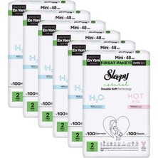 1001 Natural Double Soft Fırsat Paketi Bebek Bezi 2 Numara Mini 288 Adet