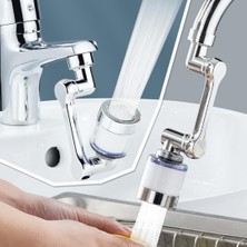 1001 1080 Derece Dönebilen Robotik Kol Musluk Başlığı, Krom Kaplama, Modern, Lavabo Uzatma Aparatı