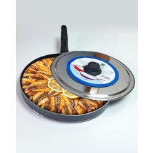 1001 32 cm Teflon Kapaklı Balık ve Gözleme Tavası
