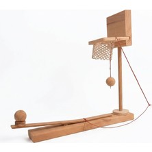 1001 Montessori El Yapımı Ahşap Mini Basketbol Potası Oyun Seti