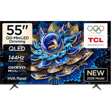 1001 55 Inç Akıllı Tv 55T8D 4K Qd-Mini LED Dimming Renkli Quantum Crystal HDR10+ Oyun Google Tv, 144Hz