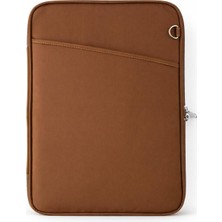 1001 13" - 14'' - 15'' Inç Uyumlu Kahverengi Notebook Laptop Çantası Omuz Askılı Su Geçirmez Kuma�
