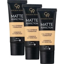 1001 Matte Perfection Foundation - Warm 02 - Yoğun Kapatıcı Mat Fondöten (3 Paketi)
