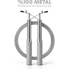1001 Premium AYARLANABILIR%100 Çelik Atlama Ipi Uzunluk Ayarlı Atlama Ipi Jump Rope Gri