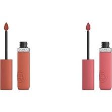 1001 Infaillible Matte Resistance Likit Mat Ruj 2'li Set - 115 Snooze Your Alarm & 120 Major Crush