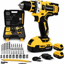 1001 Akülü Matkap 12V, 2 Vitesli Şarjlı Vidalama Seti, 84 Parça Uç Seti Ile, LED Aydınlatmalı, Ç