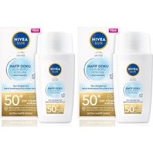 1001 Sun Hafif Dokulu Güneş Koruyucu Yüz Kremi 40ML, SPF50 (2 Paketi)