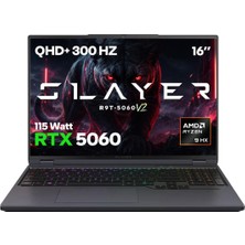 1001 Slayer R9T-5060 V2 C7 Amd Ryzen 9 8945HX 16GB Ram 1tb SSD RTX5060 16" 300Hz Qhd+ IPS Freedos Gaming