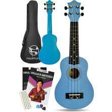 1001 Loki SP-21BL Soprano Mavi Ukulele Seti (Başlangıç Seviye) (Mavi)