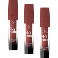 1001 Liping My Matte Likit Ruj No: 27 - Suya Dayanıklı Ultra Mat Ruj (3 Paketi)