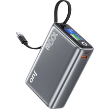 1001 25000MAH 100W LED Ekranlı Type-C Kablolu Powerbank Usb-A + Usb-C Macbook Notebook Telefon Taşınab
