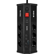 1001 S-Link PRZ03 Prizhive 3 Metre 630 Joule 3x1.5mm 2xusb 2xtype C 2.4A/5V 250V 16A/3860W 6 Lı Akım ve