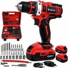 1001 Akülü Matkap 12V, 2 Vitesli Şarjlı Vidalama Seti, 84 Parça Uç Seti Ile, LED Aydınlatmalı, Ç