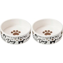 1001 I Love Dogs Tabağı - Yuvarlak Seramik Yemek/evcil Hayvanlar Için Yüksek Duvarlı Su Kasesi, Bula
