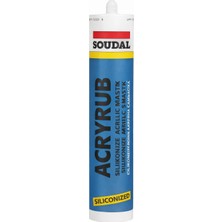 1001 Soudal Acryrub Siliconized Akrilik Mastik – Siyah | Boyanabilir & Silikonlu Derz Dolgu | Iç Ceph