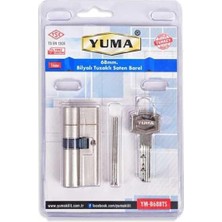 1001 Yuma Bilyalı Tuzaklı Saten Renk Barel Çelik Kapı Göbeği 68MM (YM-B68BTS)