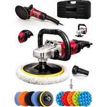 1001 Bakır Sargı Devir Ayarlı Polisaj Makinesi 2000 Watt 180MM 12PARÇA Set Hediyeli