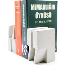 1001 Brüt Beton Kitap Desteği & Kitap Tutucu | Doğal Butik Üretim