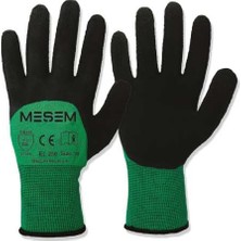 1001 Meşem EL250 Yeşil-Siyah Soft Latex Iş Eldiveni 10 Numara,1 Çift | Soft Latex Kaplama, 1 Çift,