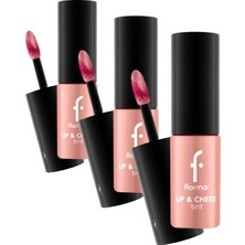 1001 Lip & Cheek Tint - Mat ve Kalıcı Su Bazlı Likit Dudak/yanak Renklendiricisi (3 Paketi)