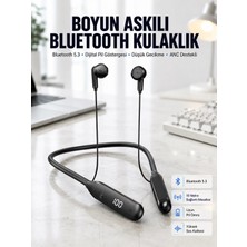 60 Saat Kablolu Boyun Askılı Dijital Göstergeli Kulaklığı Yeni Nesil