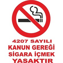 CATEKSSS 4207 Sayılı Kanun Gereği Sigara Içmek Yasaktır Levhası