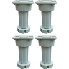 CATEKSSS 10-15 cm Ayarlı Yuvarlak Mutfak Dolap Ayağı Montaj Vidaları Dahil Gri (4 Adet) Gri