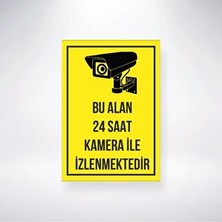 CATEKSSS Bu Alan Kamera ile Izlenmektedir 21X35 Arkası Sticker