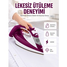 HERŞEYBURDAMODA Yeni Nesil Kırmızı Buharlı Ütü 2200 Watt Seramik Tabanlı Yüksek Buhar Gücü Yeni Nesil