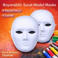 Uslucan Alışveriş Boyanabilir Surat Model Maske – Lastikli Kendin Tasarla
