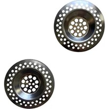 CATEKSSS Lavabo Süzgeçi 2li Krom Metal Gri