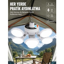 Belle Fusion Mey Ithalat® USB ve Solar Şarjlı Katlanabilir 5 Taraflı LED Lamba