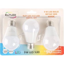 Karahanbey 9W 3lü Beyaz LED Ampül