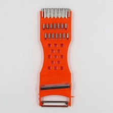 CATEKSSS Turuncu 5 Fonksiyonlu / Çok Amaçlı Plastik El Rendesi & Soyacak 14 cm Plastik