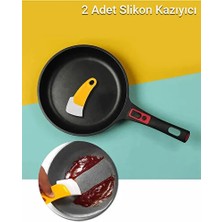CATEKSSS 2 Adet Silikon Tava Kazıyıcı Spatula | Yapışmaz Kauçuk Temizleme Spatulası Silikon Sarı