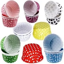 CATEKSSS 12 Li Muffin Kek Kalıbı & Cupcake Muffin Bardağı Küçük Boy Belirtilmemiş Çok Renkli