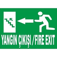 CATEKSSS Fire Exıt Sol Oklu Yangın Çıkışı Levha