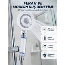 Belle Fusion Mey Ithalat® Mineral Taşlı Filtreli Duş Başlığı Güçlü Su Basınçlı Banyo Başlığı