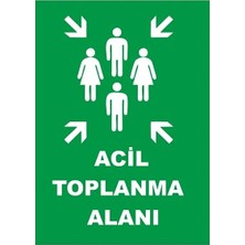 CATEKSSS Acil Toplanma Alanı Levhası Otopark Girişidir Park Yapılmaz Sticker Folyo Baskı