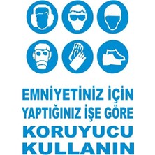 CATEKSSS Emniyetiniz Için Yaptığınız Işe Göre Koruyucu Kullanın Levhası