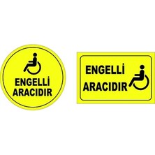 CATEKSSS Engelli Aracıdır Uyarı Sticker (19X13VE 16X16 Cmcm)