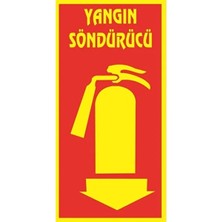 CATEKSSS Kırmızı Fosforlu Yangın Söndürücü Burada Temalı Levha 12X24 cm