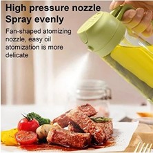 CATEKSSS 2 In 1 Yağdanlık Yağ Püskürtme Şişesi Airfryer Zeytinyağı Şişesi Mutfak Pişirme Yağ Şişesi Bej