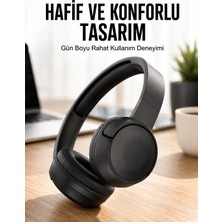 Belle Fusion Mey Ithalat® Kulak Üstü Kablosuz Bluetooth Kulaklık Gürültü Önleyici Uzun Şarj Süreli